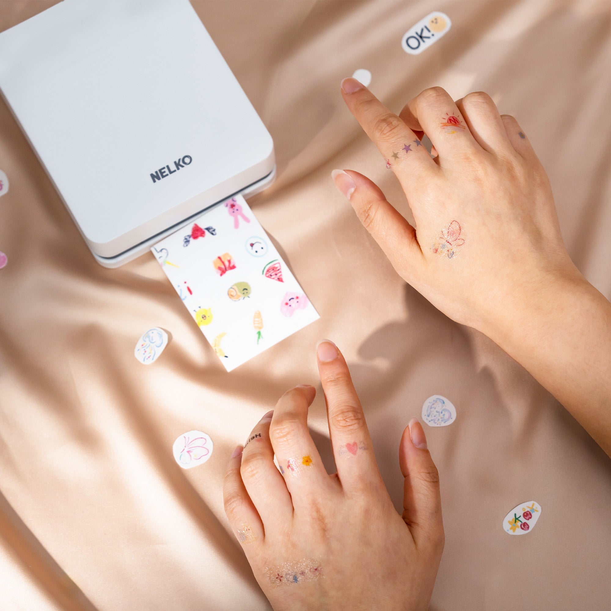 Nelko PP01 Color Portable Mini Photo Printer-Instant Smartphone Inkjet Sticker Printer, Sticky-Back Photos, for iOS & Android