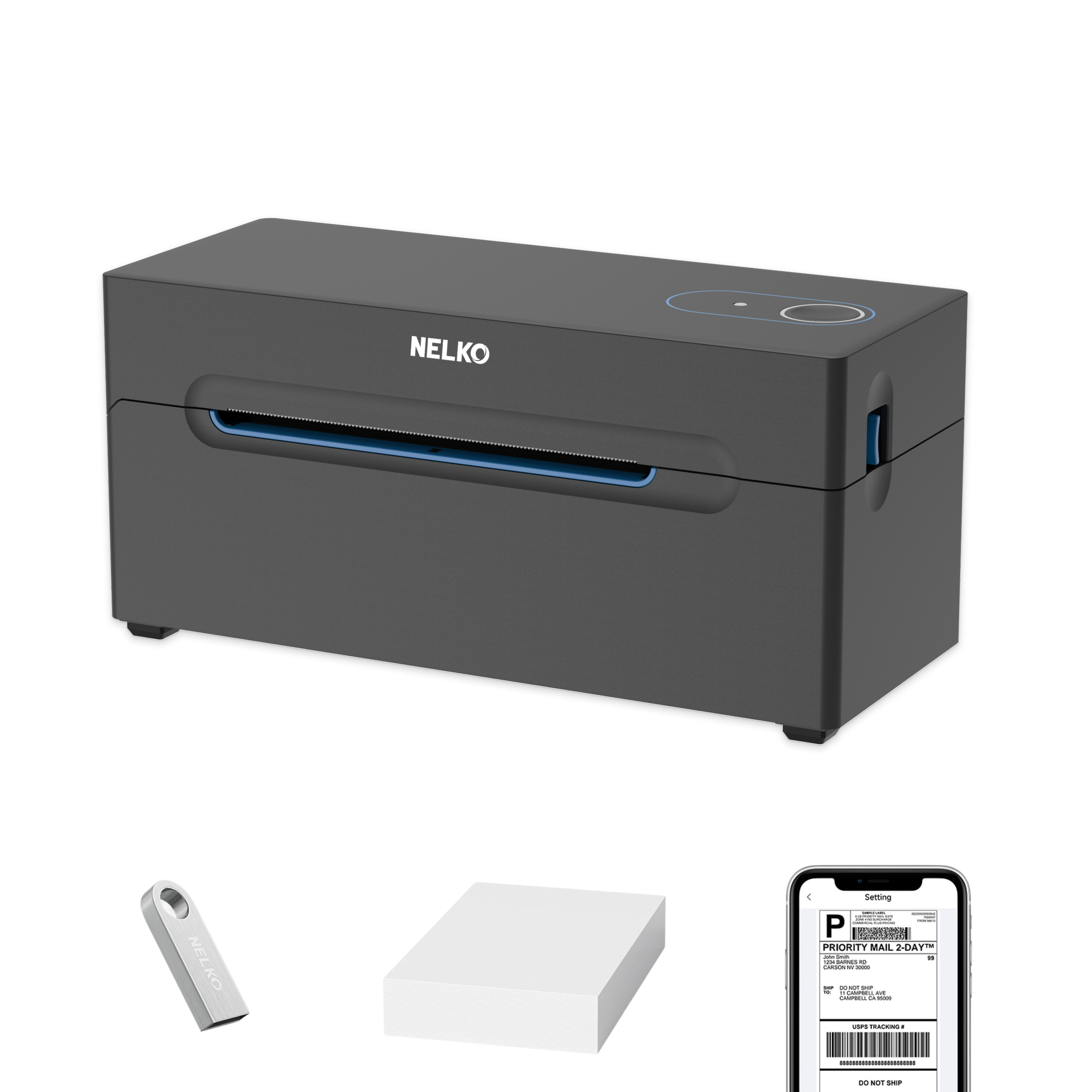 NELKO PL70E Bluetooth Thermal Shipping Label Printer