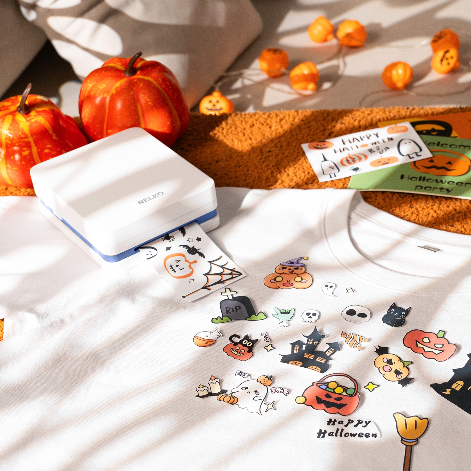 Nelko PP01 Color Portable Mini Photo Printer-Instant Smartphone Inkjet Sticker Printer, Sticky-Back Photos, for iOS & Android