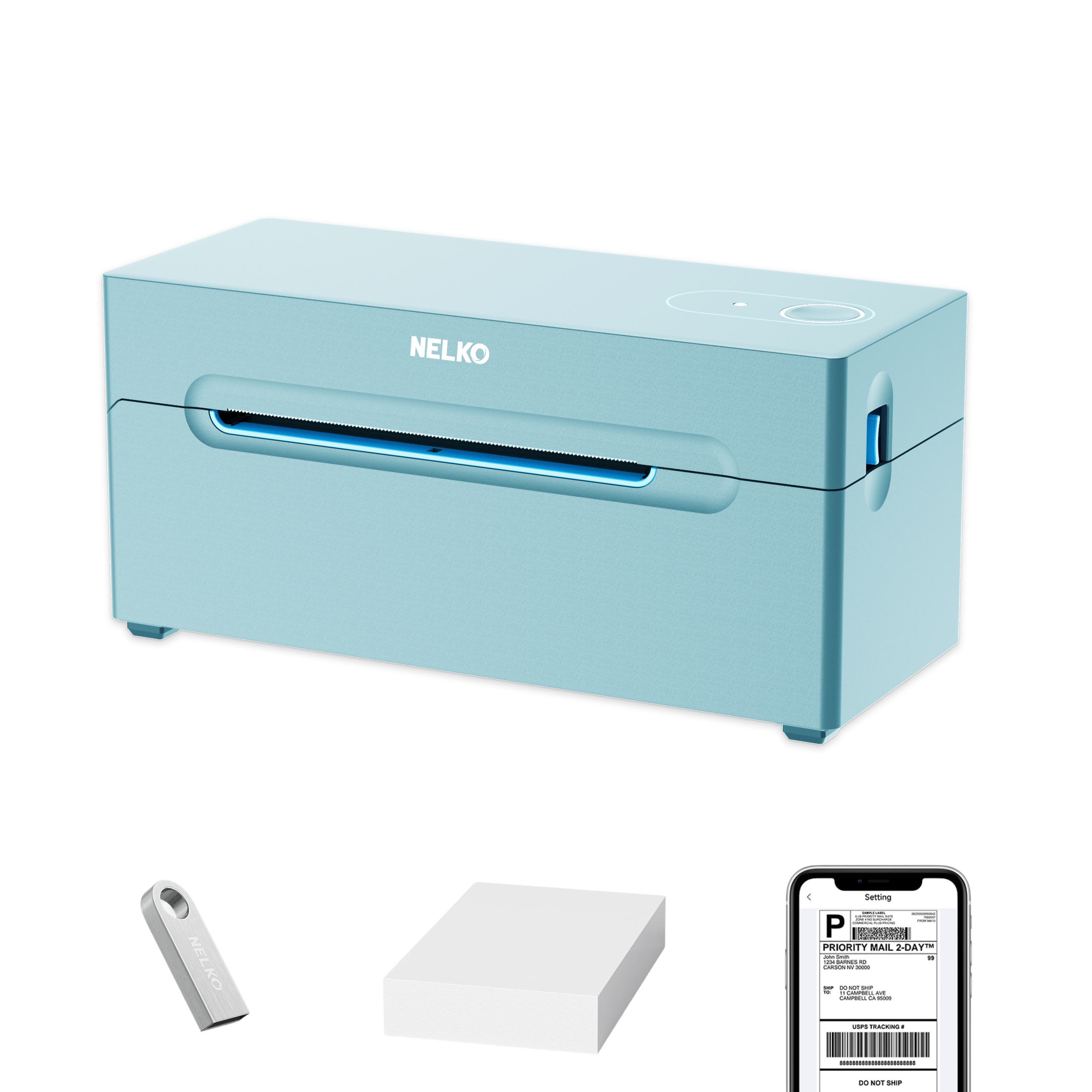 NELKO PL70E Bluetooth Thermal Shipping Label Printer