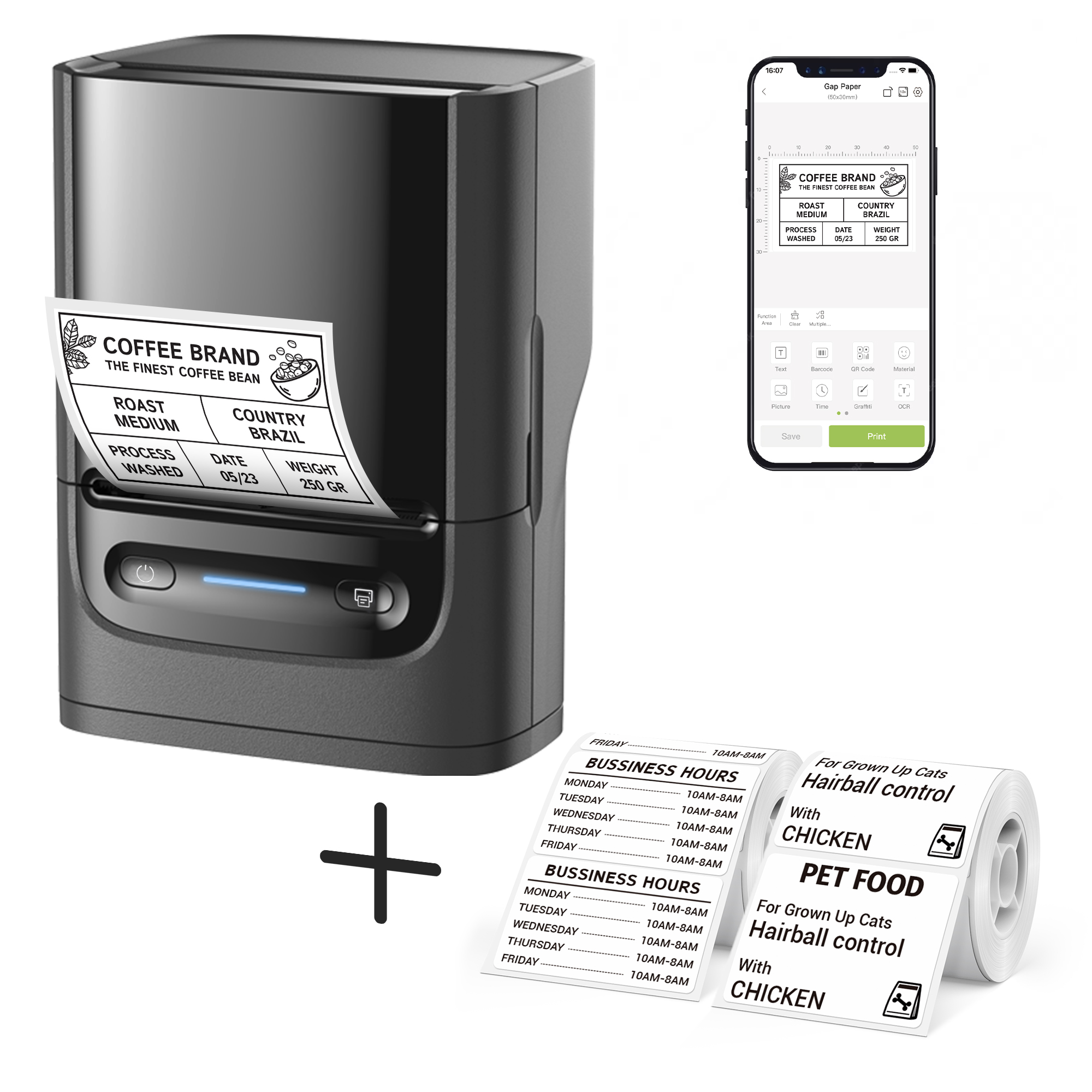 NELKO PM220 Bluetooth Label Printer