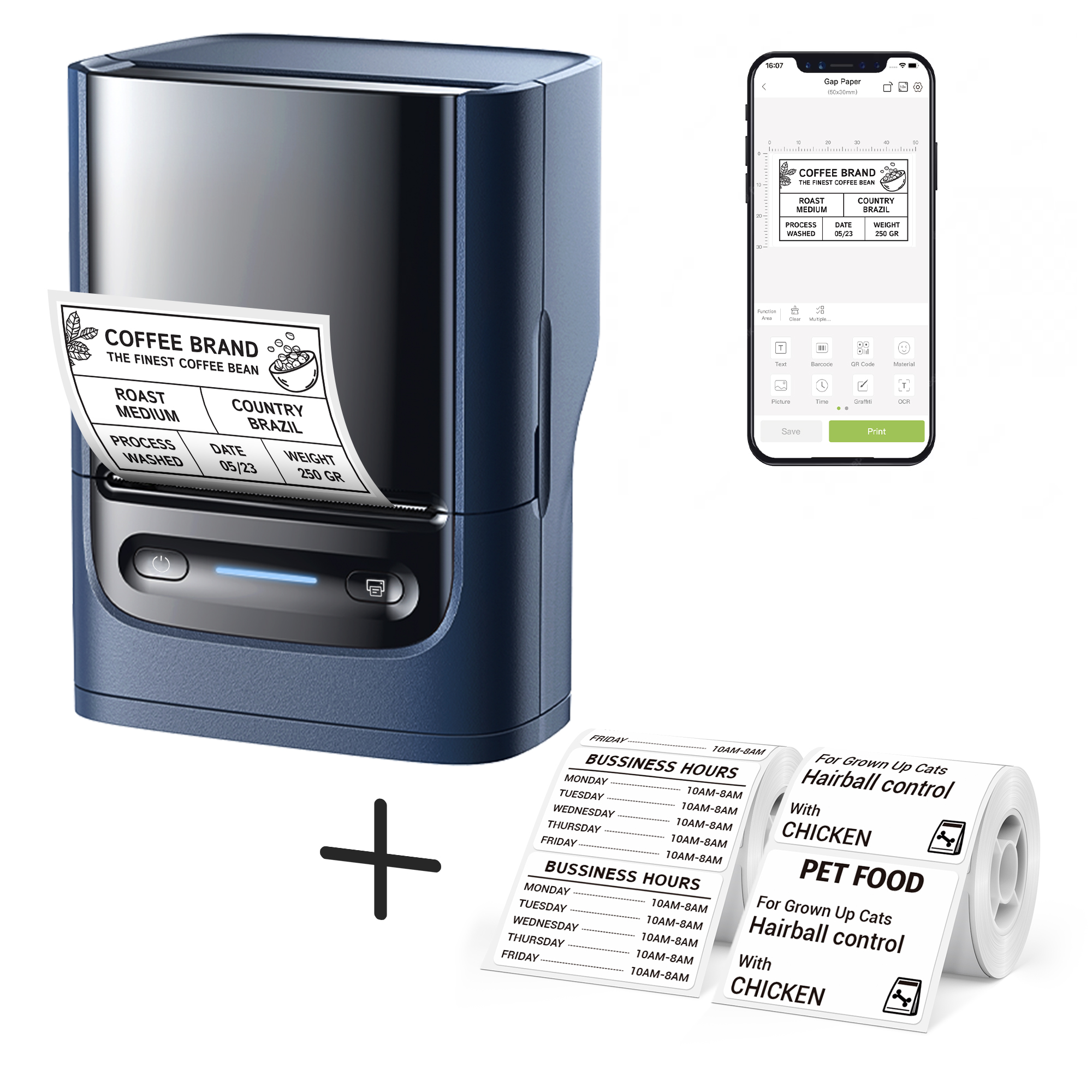 NELKO PM220 Bluetooth Label Printer