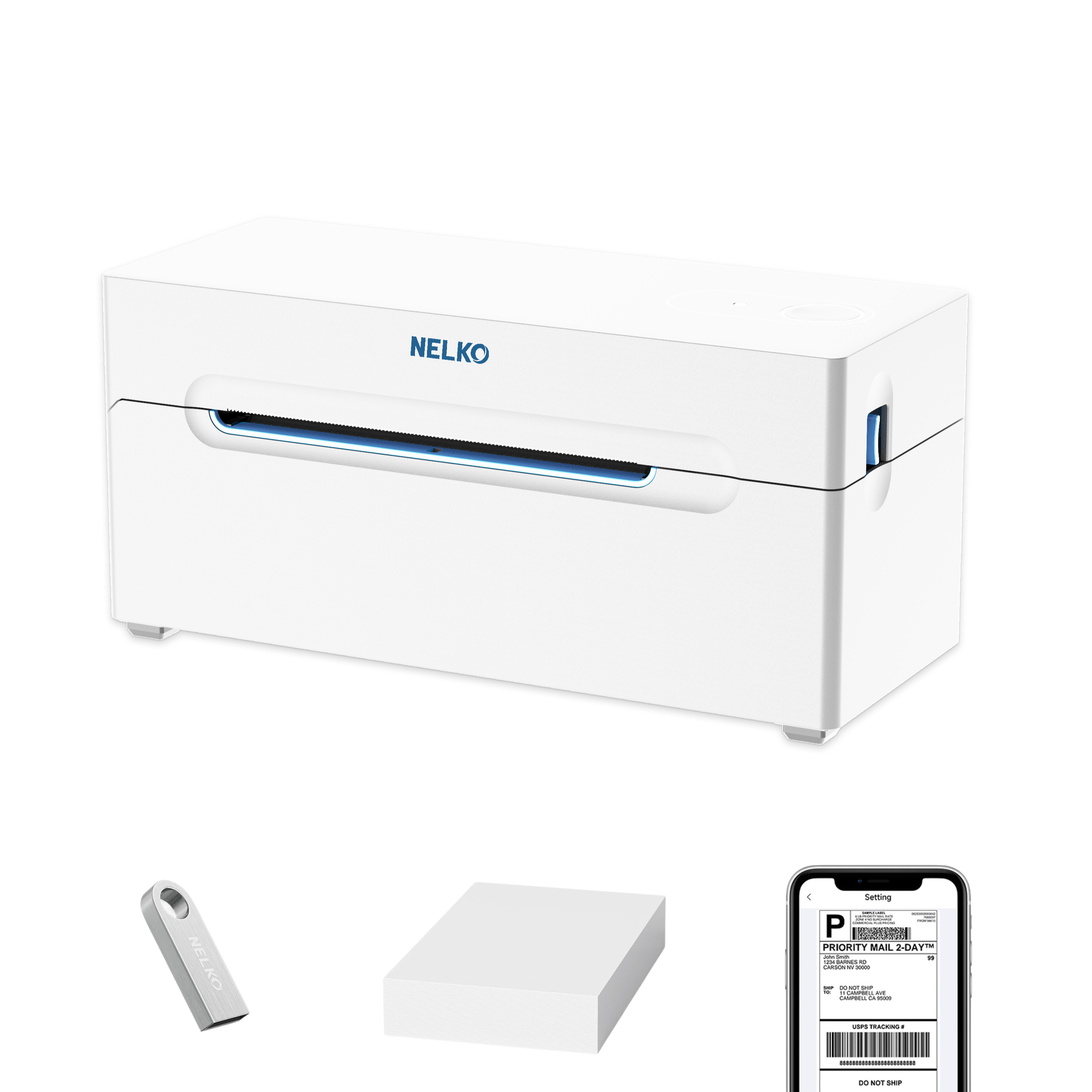 NELKO PL70E Bluetooth Thermal Shipping Label Printer